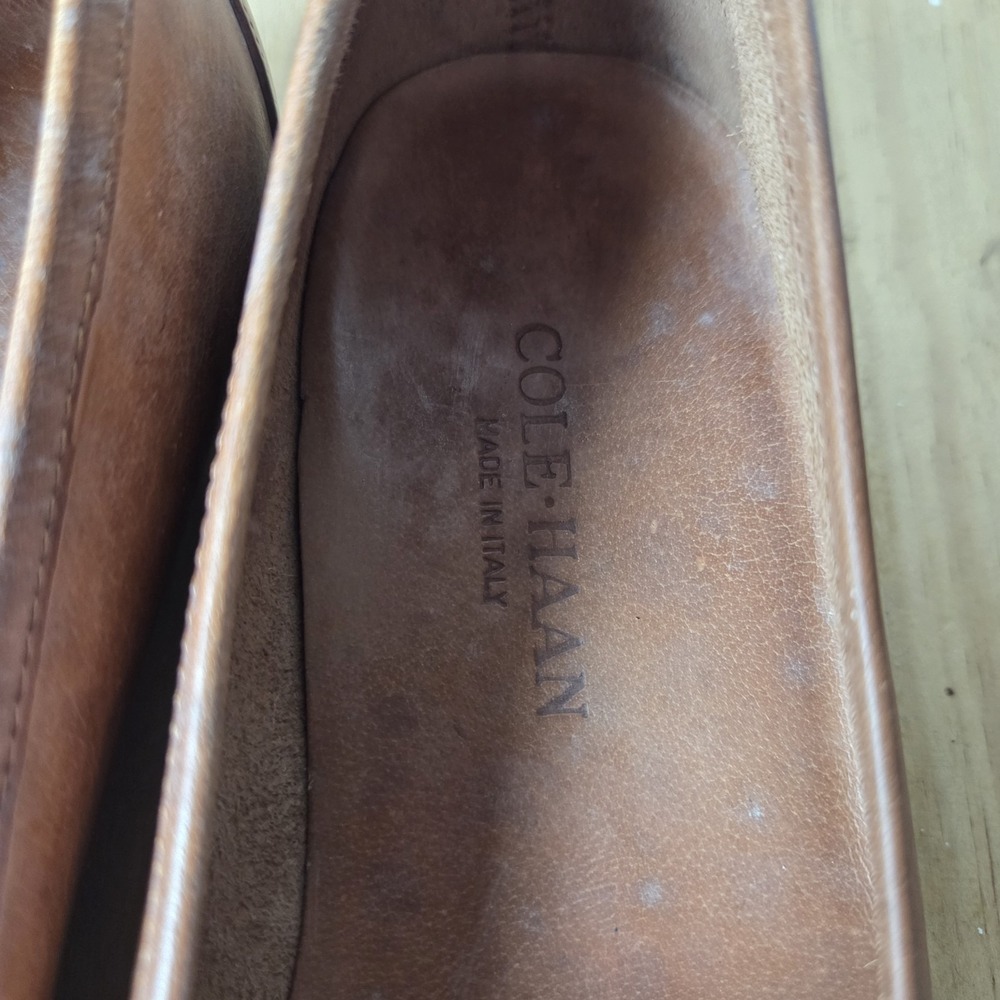Cole Haan Men's Brown Woven Leather Penny Loafers Made in Italy Size‎ 9.5 M - Picture 5 of 9